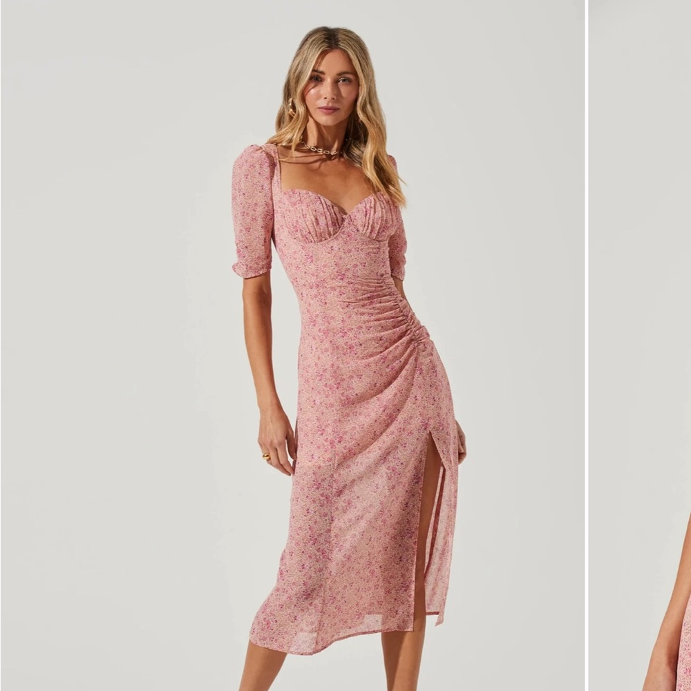 NWT - ASTR The Label Front Slit Milkmaid Dress Sz M